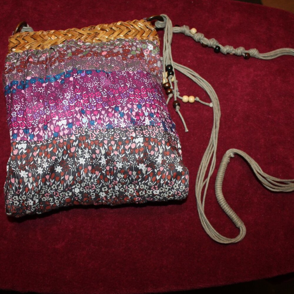 Boho Cross Body Foral Material Bag/Purse